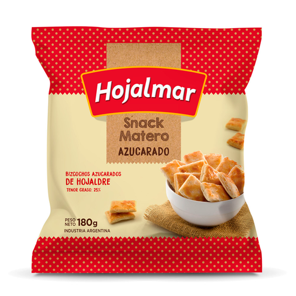 Hojalmar Snack Matero Bizcochos Dulces de Hojaldre Puff Pastry Cookies Dusted with Sugar, 180 g / 6.34 oz (pack of 3)
