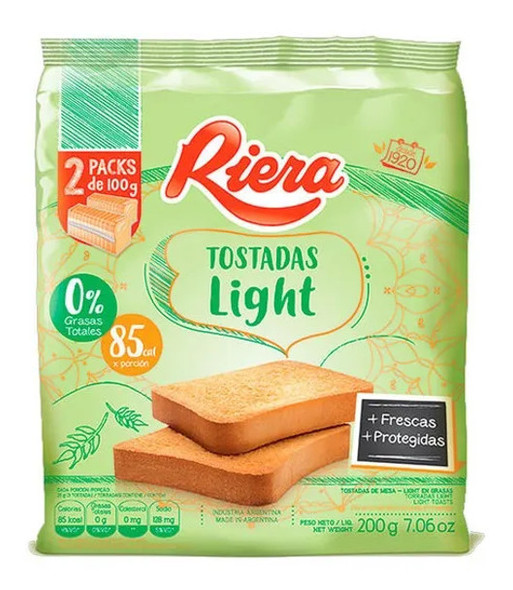 Riera Tostadas Light Classic Diet Toasts, 200 g / 7.05 oz