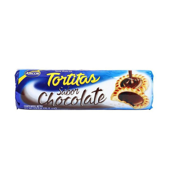 Tortitas Galletitas Dulces Rellenas Sweet Cookies With Chocolate Flavored Filling, 125 g / 4.4 oz (pack of 3)