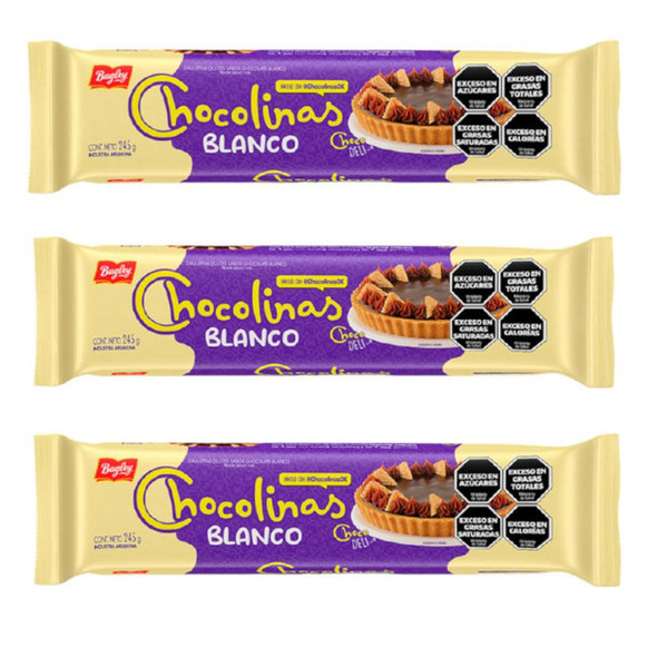 Chocolinas Traditional Chocolate White Cookies, 245 g / 8.64 oz (pack of 3)