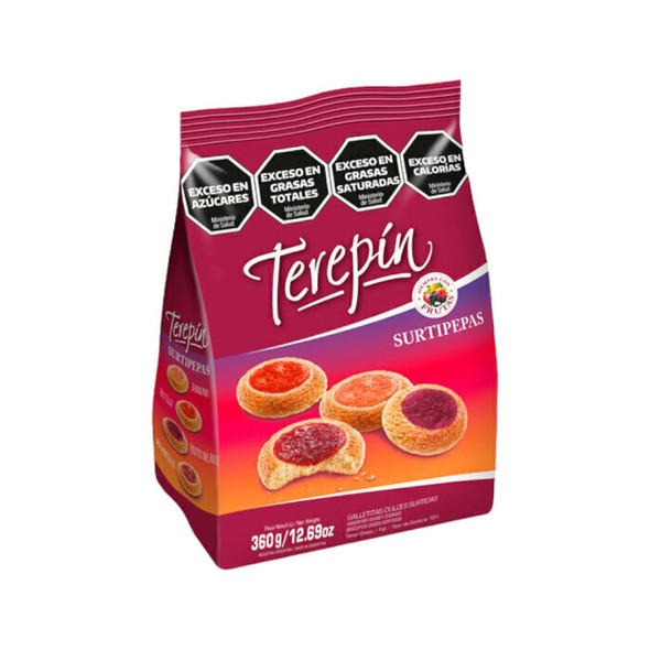 Terepín Surtipepas Assorted Filled Pepas - Peach, Strawberry, Berry & Quince, 360 g / 12.69 oz