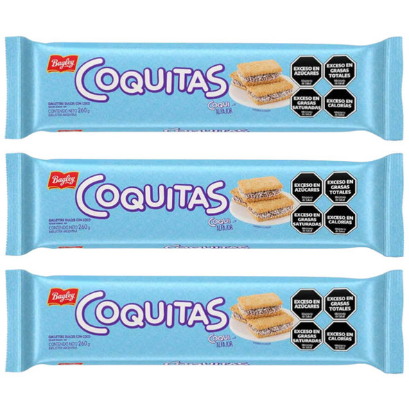 Coquitas Sweet Coconut Cookies, 260 g / 9.17 oz (pack of 3)