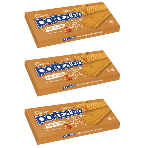 Portezuelo Obleas Rellenas Dulce de Leche Filled Wafers from Uruguay, 110 g / 3.88 oz (pack of 3)
