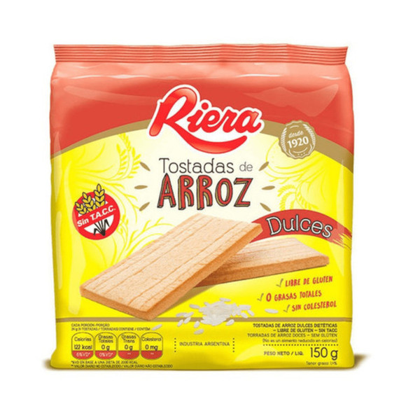 Riera Sweet Rice Crisps - Dietetic Rice Cakes Tostadas de Arroz Dulces, 150 g / 5.29 oz