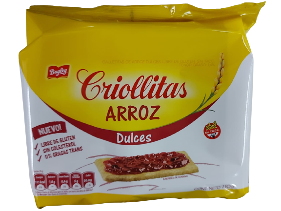 Criollitas Arroz Dulces Sweet Rice Crackers - Gluten Free, 110 g / 3.9 oz bag