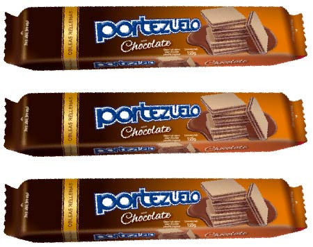 Portezuelo Oblea Cuadrada Sabor Chocolate Square Wafers with Milk Chocolate Filling Double Wafer from Uruguay, 125 g / 4.4 oz (pack of 3)
