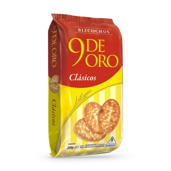 9 de Oro Classic Biscuits Traditional Bizcochos Wholesale Bulk Box, 200 g / 7.1 oz each (24 count per box)