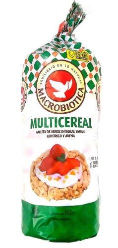 Macrobiotica Galletas de Arroz Multicereal Yamaní Brown Rice Cookies with Wheat & Oats, 102 g / 3.6 oz