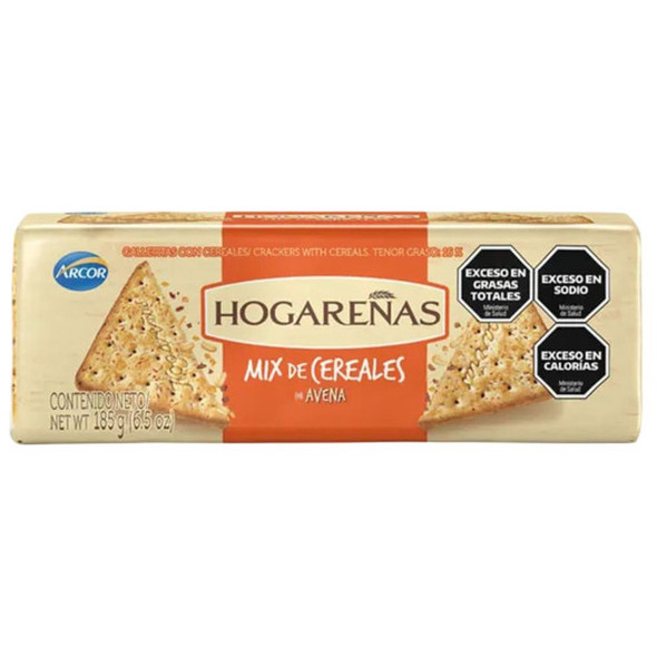 Hogareñas Mix de Cereales Whole Grain Cereal Cookies with Oats, 185 g / 6.52 oz (pack of 3)