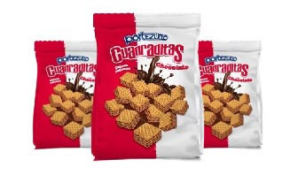 Portezuelo Obleas Cuadraditas Sabor Chocolate Mini Square Wafers with Milk Chocolate Filling Triple Wafer from Uruguay, 130 g / 4.58 oz