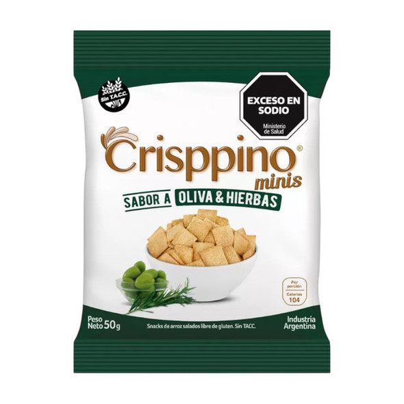 Crisppino Mini Rice Snack With Olive & Herb Flavor, 60 g / 2.11 oz