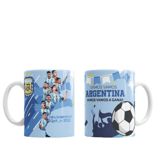 Taza Scaloneta Argentina ¡Vamos Vamos, Argentina! Diseño Scaloneta Argentina Map Design - Ceramic Cup Printed On Both Sides