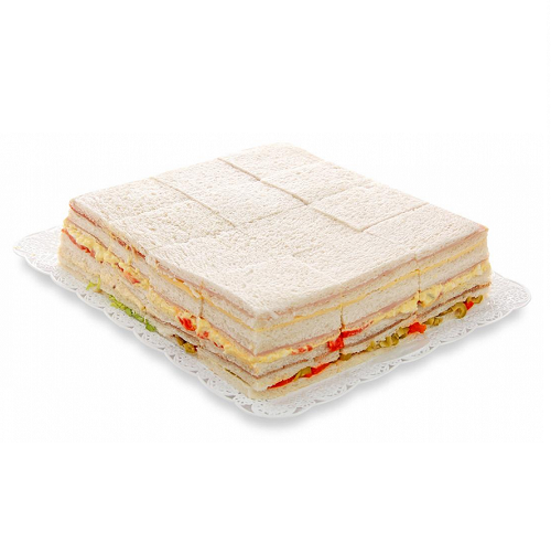 24-Slice Pan De Miga Blanco Crustless White Bread Fresh & Fluffy Sliced Bread for Sandwich, 24 Slices (10.7" x 10.7" each slice)