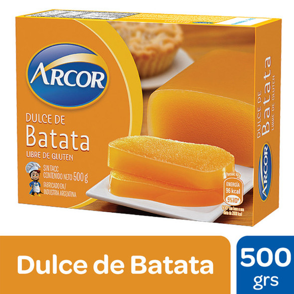 Arcor Dulce de Batata Sweet Potato Jelly with Subtle Vanilla Ideal for Homemade Pastry - Gluten Free, 500 g / 1.1 lb