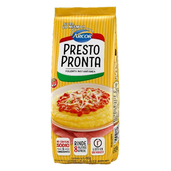 Presto Pronta Polenta Instantánea Classic Corn Meal Ready In One Minute, 490 g / 17.28 oz
