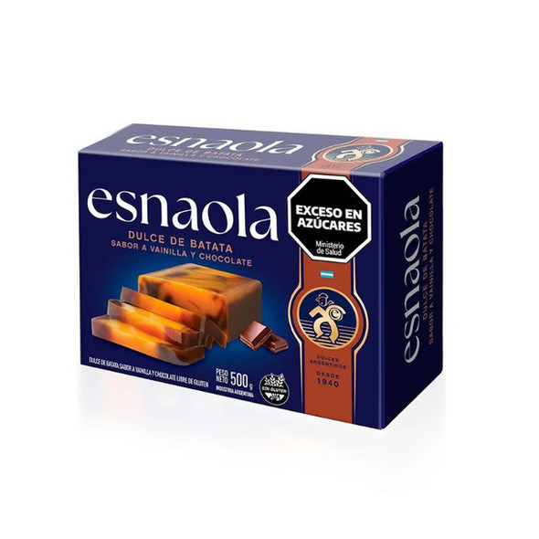 Esnaola Dulce de Batata Sweet Potato Jelly with Vanilla and Chocolate,  500 g / 1.1 lb sealed bar