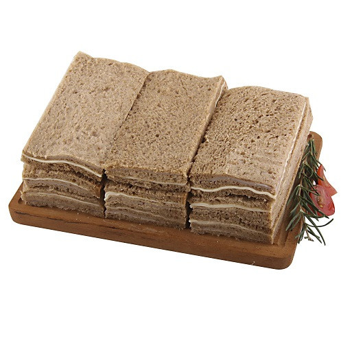24-Slice Pan De Miga Salvado Crustless Brown Bread Fresh & Fluffy Sliced Bread for Sandwich, 24 Slices (10.7" x 10.7" each slice)