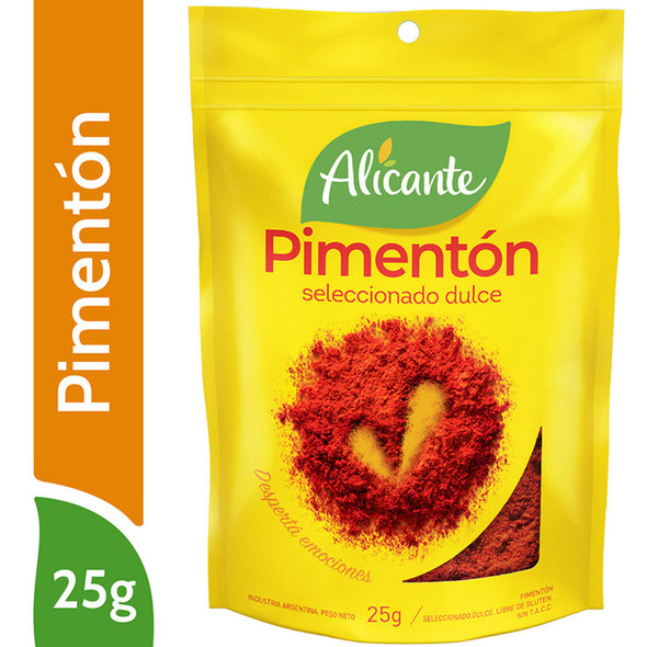 Alicante  Pimentón Seleccionado Dulce Sweet Paprika Spice, 25 g / 0.88 oz zipper pouch (pack of 3)