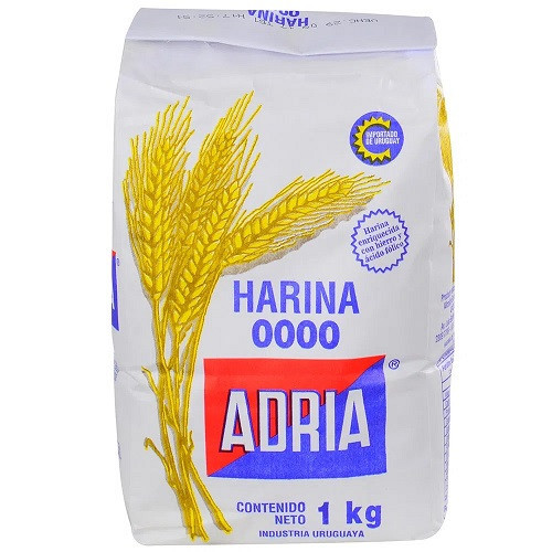 Adria Wheat Flour Harina de Trigo 0000, 1 kg / 35.27 oz bag