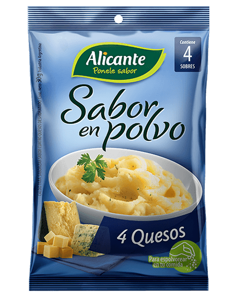 Alicante Sabor En Polvo 4 Quesos Four Cheese Flavored Powder Ready To Use 4 Servings Seasoning Broth, 30 g / 1.05 oz ea (pack of 3)