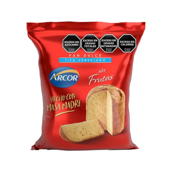 Arcor Pan Dulce Veneciano Sin Frutas Sweet Panettone Without Fruits Venetian Style Cake, 400 g / 14 oz