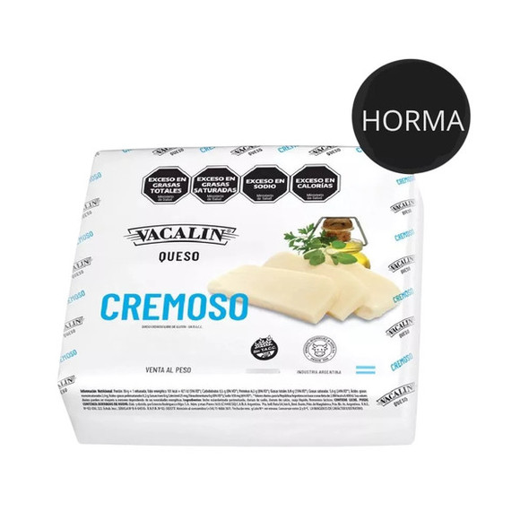 Vacalín Premium Creamy Cheese Queso Cremoso en Horma, 4 kg / 141 oz Approx