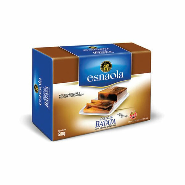 Esnaola Dulce de Batata Sweet Potato Jelly with Vanilla and Chocolate Wholesale Bulk Box, 500 g / 1.1 lb (12 count per box)