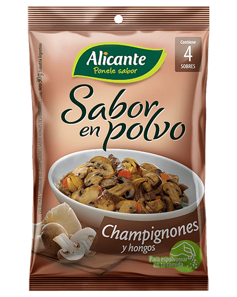 Alicante Sabor En Polvo Champignones y Hongos Mushrooms Flavored Powder Ready To Use 4 Servings Seasoning Broth, 30 g / 1.05 oz ea (pack of 3)
