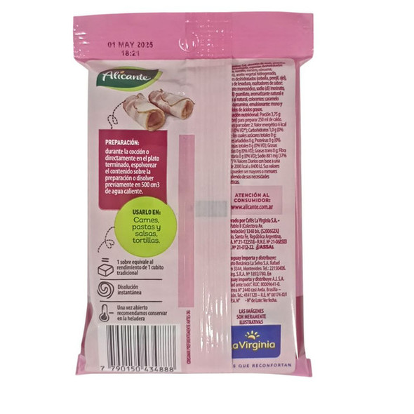 Alicante Sabor En Polvo Panceta y Hierbas Bacon & Herbs Flavored Powder Ready To Use Seasoning Broth 4 servings, 30 g / 1.05 oz ea (pack of 3)