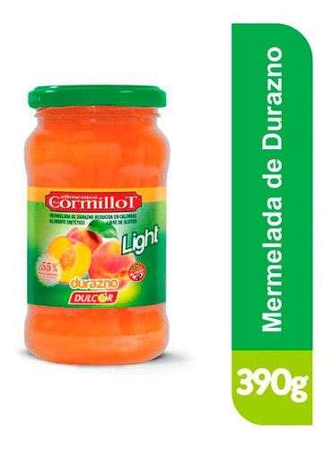 Cormillot Mermelada De Durazno Reducida en Calorías Light Marmalade Peach Jam, 390 g / 13.75 oz