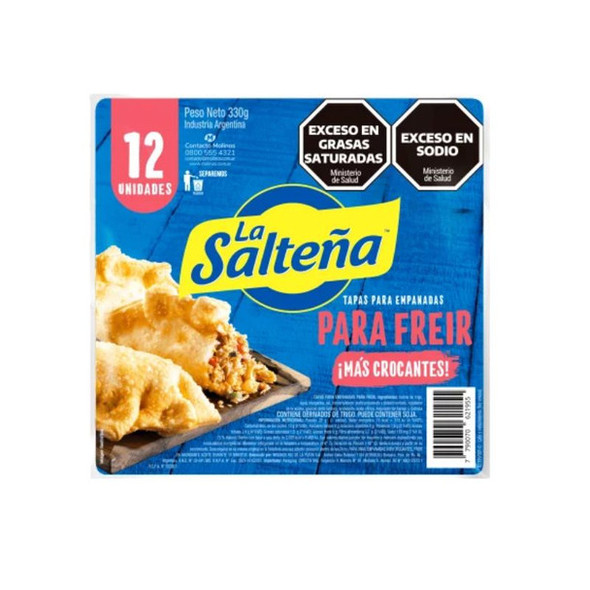 La Salteña Tapa De Empanadas Más Crocantes Para Freir Empanadas Dough Disc For Frying, 330 g / 11.64 oz (6 packs x 12 discs, 72 discs)