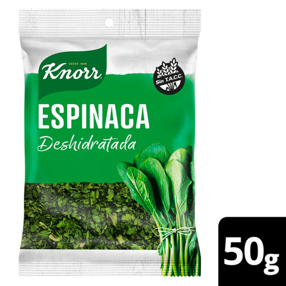 Knorr Vegetales Espinaca Deshidratados Dehydrated Spinach Ready To Prepare, Perfect to Pour Over Sauces or Rice - No Artificial Colorants, 50 g / 1.73 oz pouch