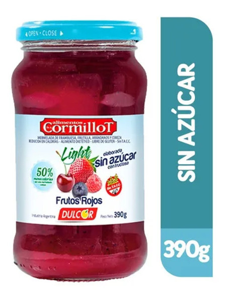 Cormillot Mermelada De Frutos Rojos Light Marmalade Red Fruits Jam, 390 g / 13.75 oz