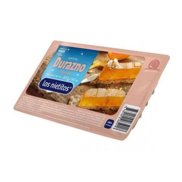 Los Nietitos Dulce de Durazno Peach Jam Bar from Uruguay, 400 g / 14.1 oz tray