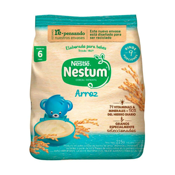 Nestum Infant Cereal Arroz Sin Azúcar, Fortified with Iron & Zinc, 225 g / 7.9 oz