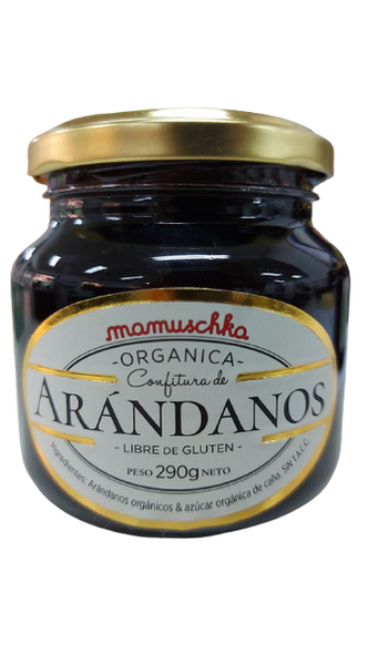 Mamuschka Confitura de Arándanos Orgánica Sin Gluten, Blueberry Organic Spread From Patagonia - Gluten Free, 290 g / 10.22 oz