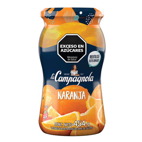 La Campagnola Arcor Mermelada de Naranja Classic Orange Jam in Jar, 454 g / 1 lb