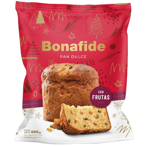 Bonafide Pan Dulce con Frutas Sweet Bread with Fruits, 600 g / 21.16 oz