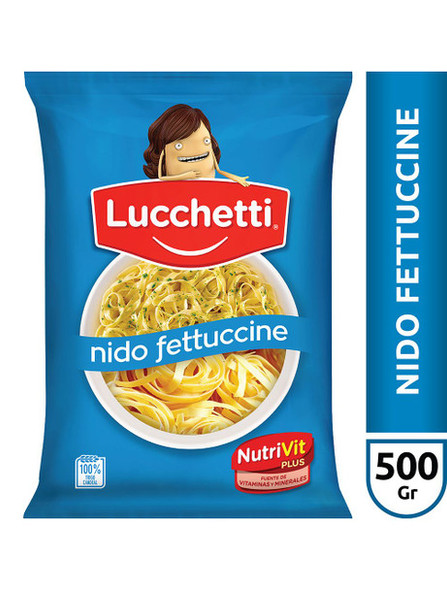 Fideos Lucchetti Nidos Fettucine Long Pasta Italian Style 5 Servings, 500 g / 1.1 lb bag (pack of 3)