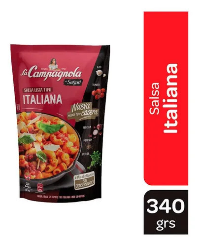 Salsati Salsa Lista Tipo Italiana Sauce Ready To Use - Gluten Free - No Preservatives, 340 g / 11.99 oz