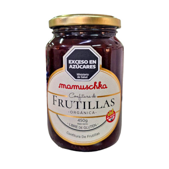 Mamuschka Confitura de Frutillas Orgánica Sin Gluten, Strawberries Organic Spread From Patagonia - Gluten Free, 450 g / 15.87 oz