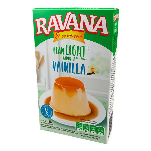 Ravana Light Vanilla Flan Mix, 16 g / 0.56 oz (Box)