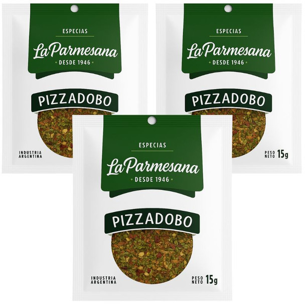 La Parmesana Pizzadobo Seasoning Blend for Pizza, 15 g / 0.53 oz (pack of 3)