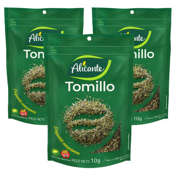 Alicante Tomillo Dry Herb Seasoning, 10 g / 0.35 oz (pack of 3)