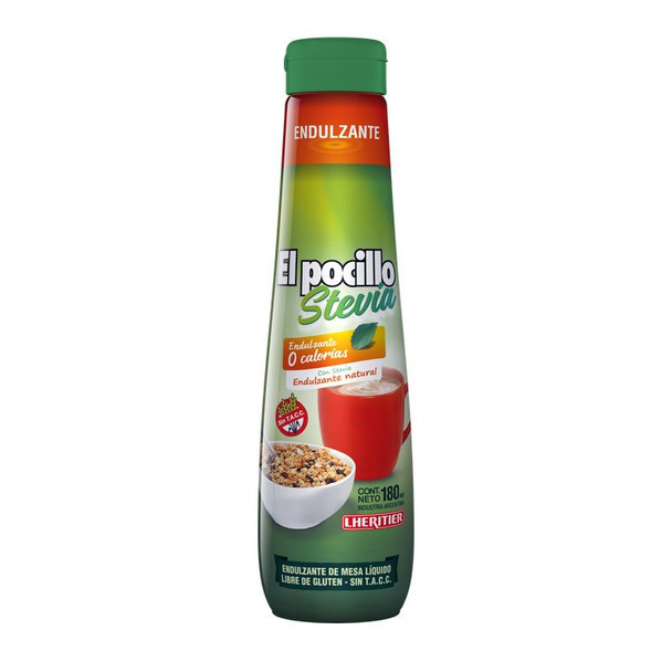 Lheritier El Pocillo Sweetener with Stevia Endulzante Con Stevia, 180 ml / 6.1 fl oz