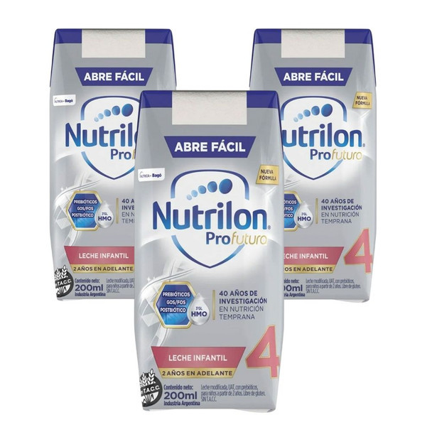 Nutrilon Baby Formula Milk ProFutura 4 (2 Years & Up), 200 ml (pack of 3) Tetra-Brick