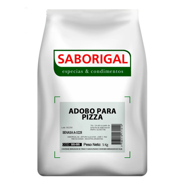 Saborigal Adobo Para Pizza Mixed Spices for Pizza Ground Chili, Oregano, Ground Coriander, Laurel & Paprika, 5 kg / 11.02 lb bag