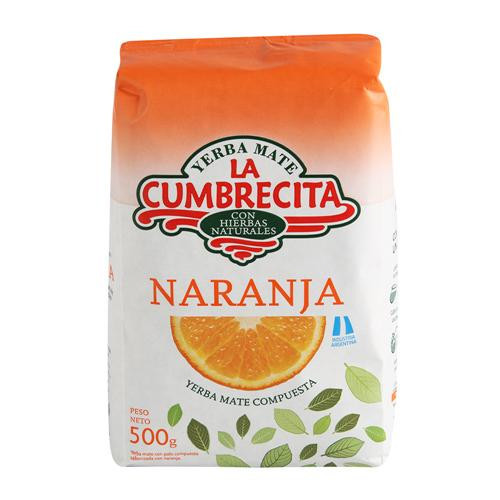 La Cumbrecita Naranja Yerba Mate Orange Flavor, 500 g / 1.1 lb
