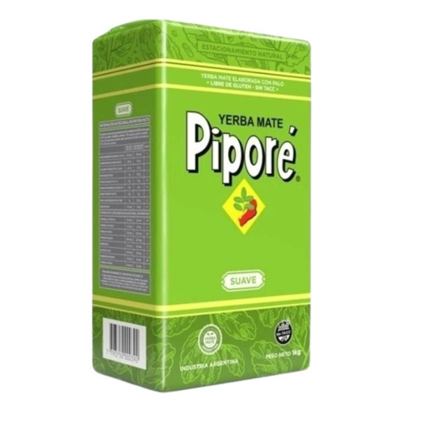 Piporé Suave Soft Yerba Mate Con Palo Unsmoked Low Powder (500 g / 1.1 lb)