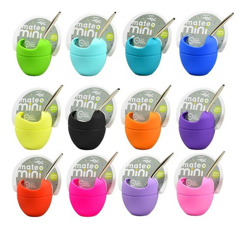 Mateo MiniMate Gourd Unique Design with Bombilla Included - Dishwasher Safe, Easy To Empty by Silicosas (Various Colors Avilable)